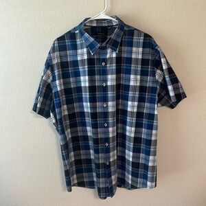 Van Heusen Blue and White Casual Button Down Shirt